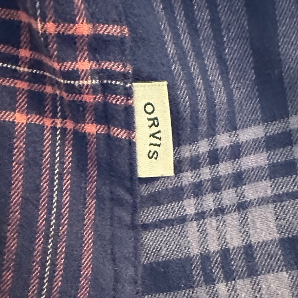 Orvis Women's Blue & Pink Plaid Fall Winter Casual Long Sleeve Button Down Top - Picture 5 of 7